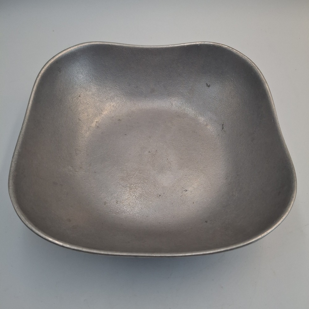 Vintage Wilton Mount Joy Pewter Serving Bowl PA USA  Armetale 9" Wavy Rim Rustic